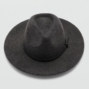 Mango Charcoal Wool Fedora Hat